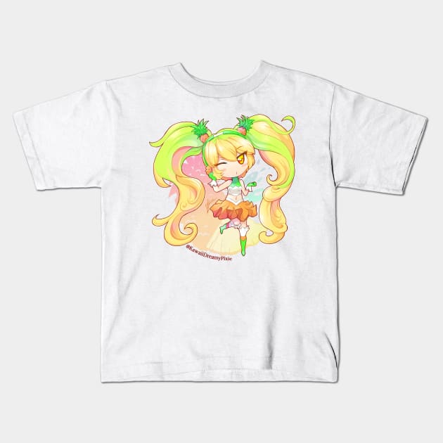 Pineaple Miku Hatsune Kids T-Shirt by KawaiiDreamyPixie